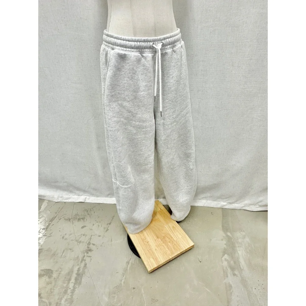 Abercrombie & Fitch Sunday Barrel Sweatpants Women Medium Heather Gray Wide Leg - Picture 11 of 13
